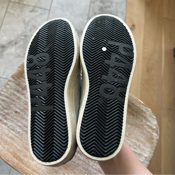 P448 Silver and Gray Sneakers with Leopard Accent - Picture 6 of 7